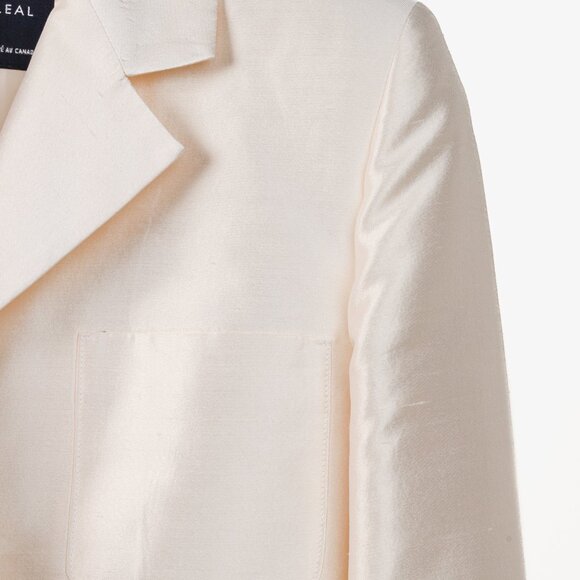 Ron Leal Vintage Classic Off White Raw Silk Blazer - Picture 5 of 9